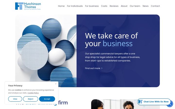 Screenshot of hutchinsonthomas.com