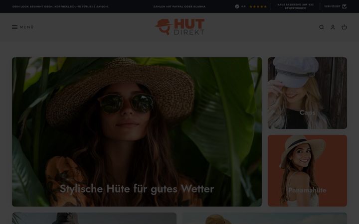 Screenshot of hutdirekt.de