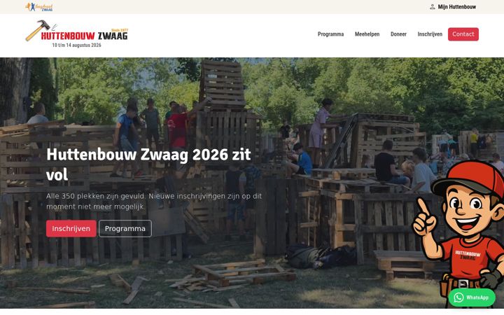 Screenshot of huttenbouwzwaag.nl