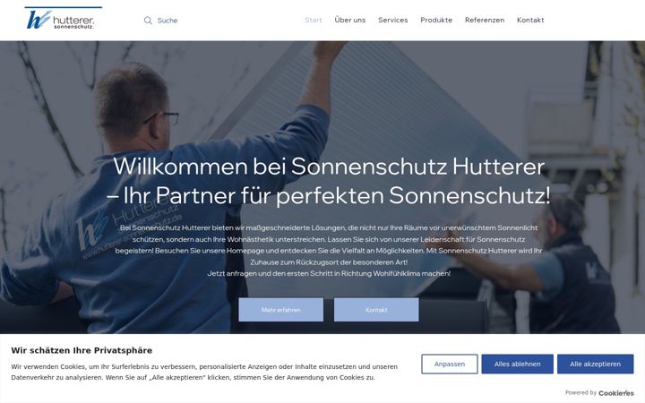 Screenshot of hutterer-sonnenschutz.de