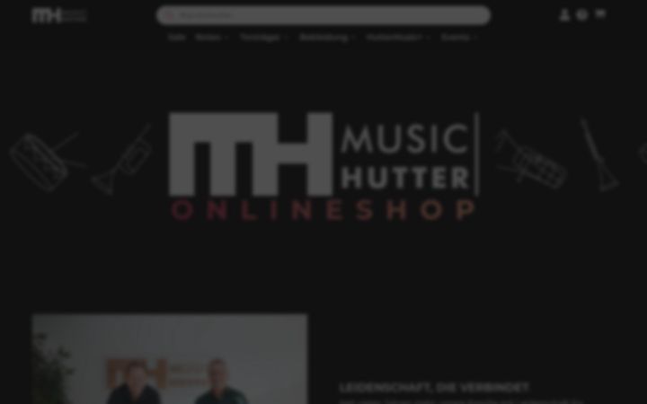 Screenshot of huttermusic.com