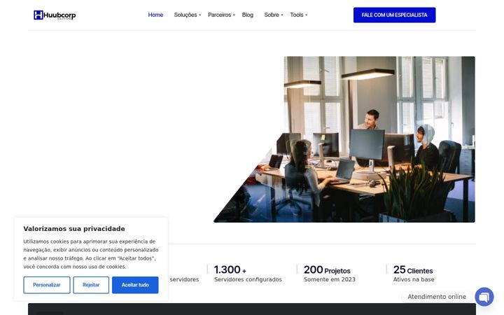 Screenshot of huubcorp.com.br