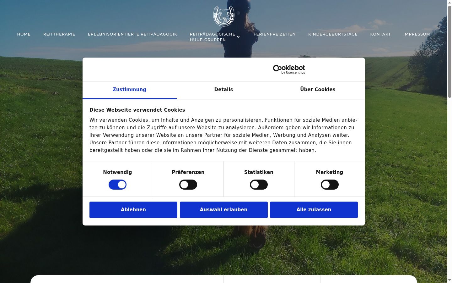 Screenshot του banner συγκατάθεσης που εμφανίστηκε πριν από οποιαδήποτε αλληλεπίδραση