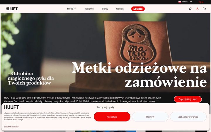 Zrzut ekranu huuft.com