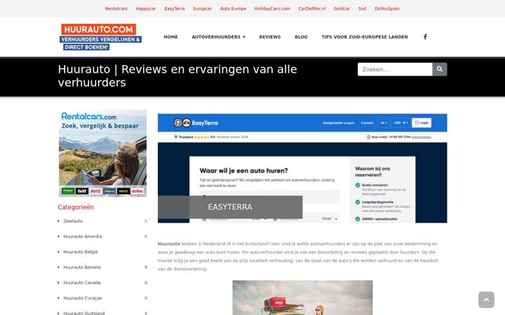 Screenshot of huurauto.com