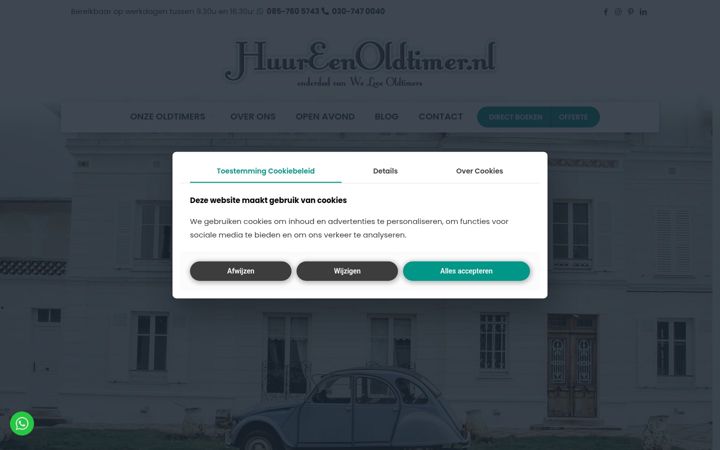 Screenshot of huureenoldtimer.nl