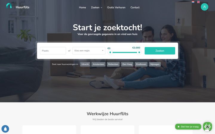Screenshot of huurflits.nl