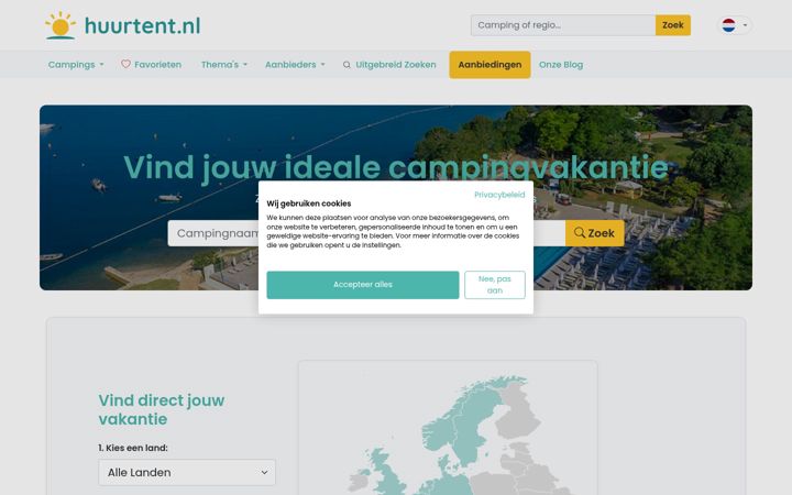 Screenshot of huurtent.nl