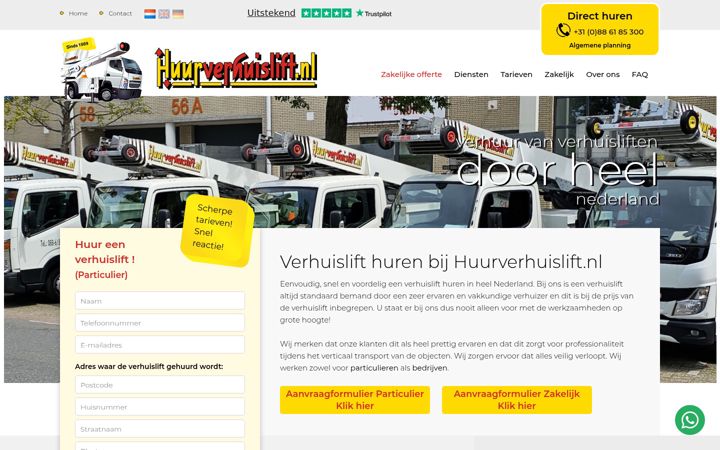 Screenshot of huurverhuislift.nl