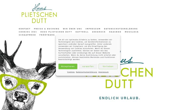 Screenshot of huus-plietschen-dutt.de