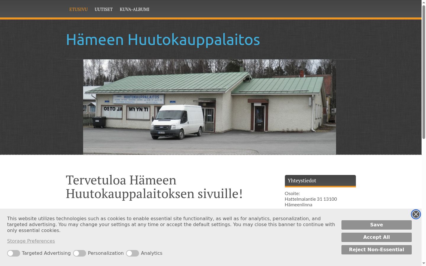 Screenshot des Einwilligungsbanners vor jeglicher Interaktion