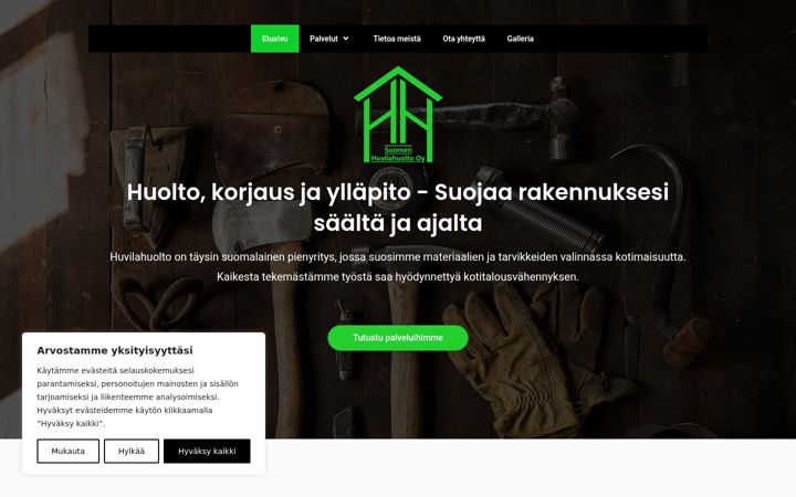 Screenshot of huvilahuolto.fi