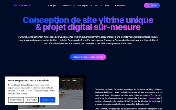 Screenshot of huviweb.fr