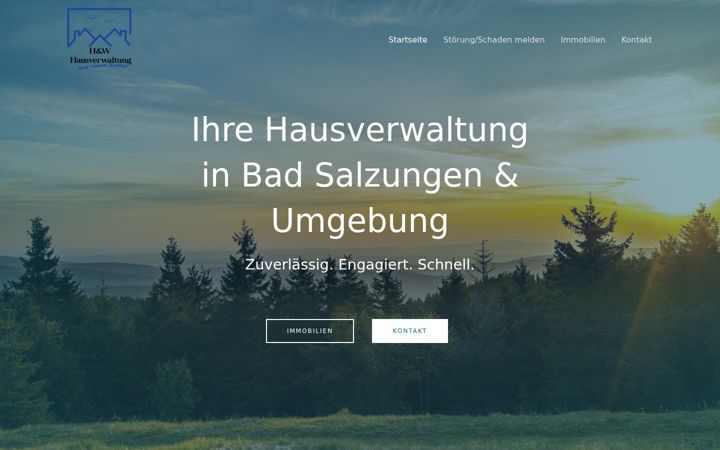 Ekraanipilt saidist huw-hausverwaltung.de