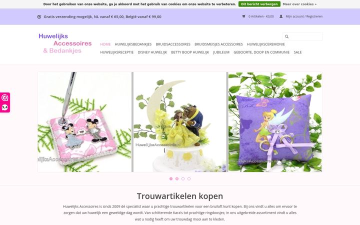 Screenshot of huwelijksaccessoires.nl
