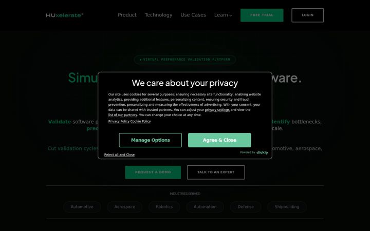 Screenshot of huxelerate.it