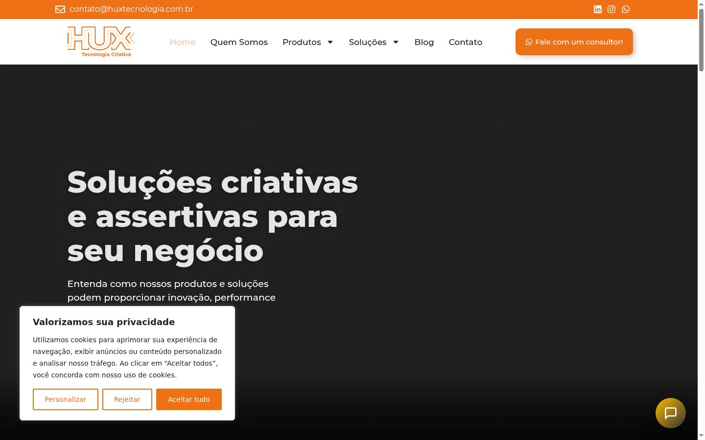 Screenshot of the consent banner shown before any interaction
