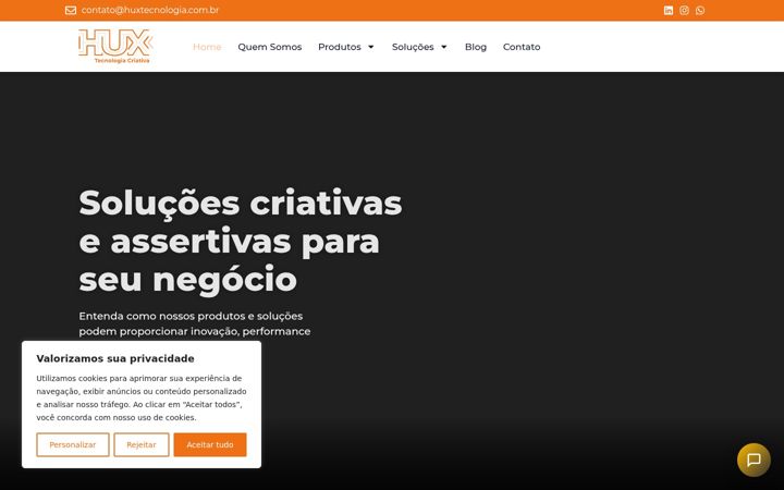 Screenshot of huxtecnologia.com.br