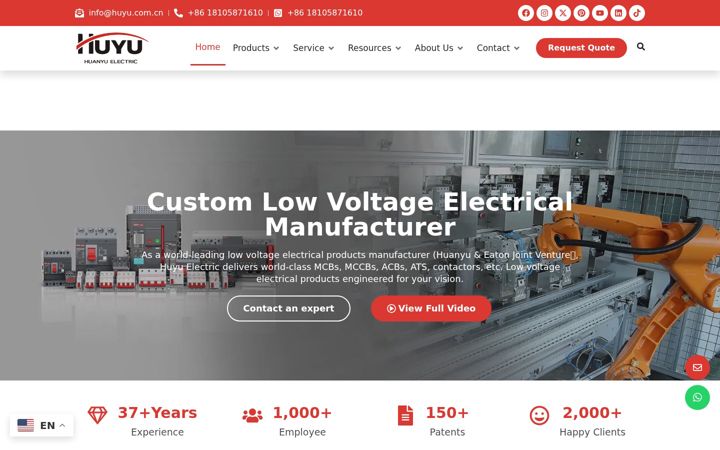 Screenshot of huyuelectric.com