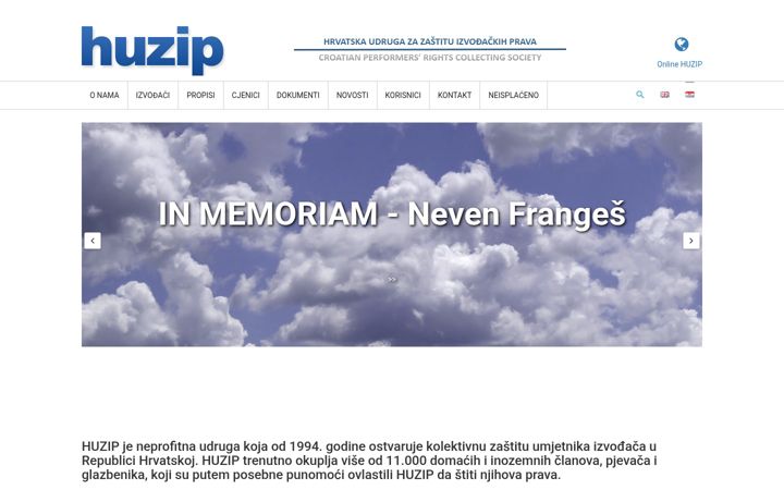 Screenshot of huzip.hr