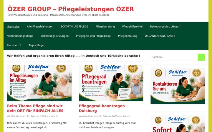 Screenshot of huzur-pflegedienst.de