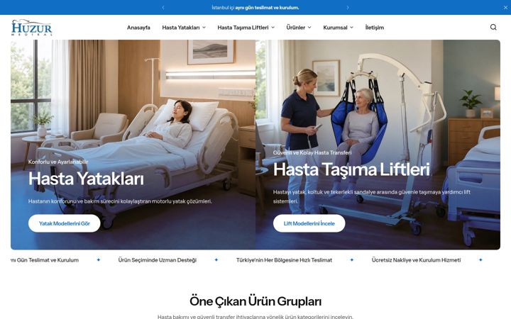 Screenshot of huzurmedikal.com