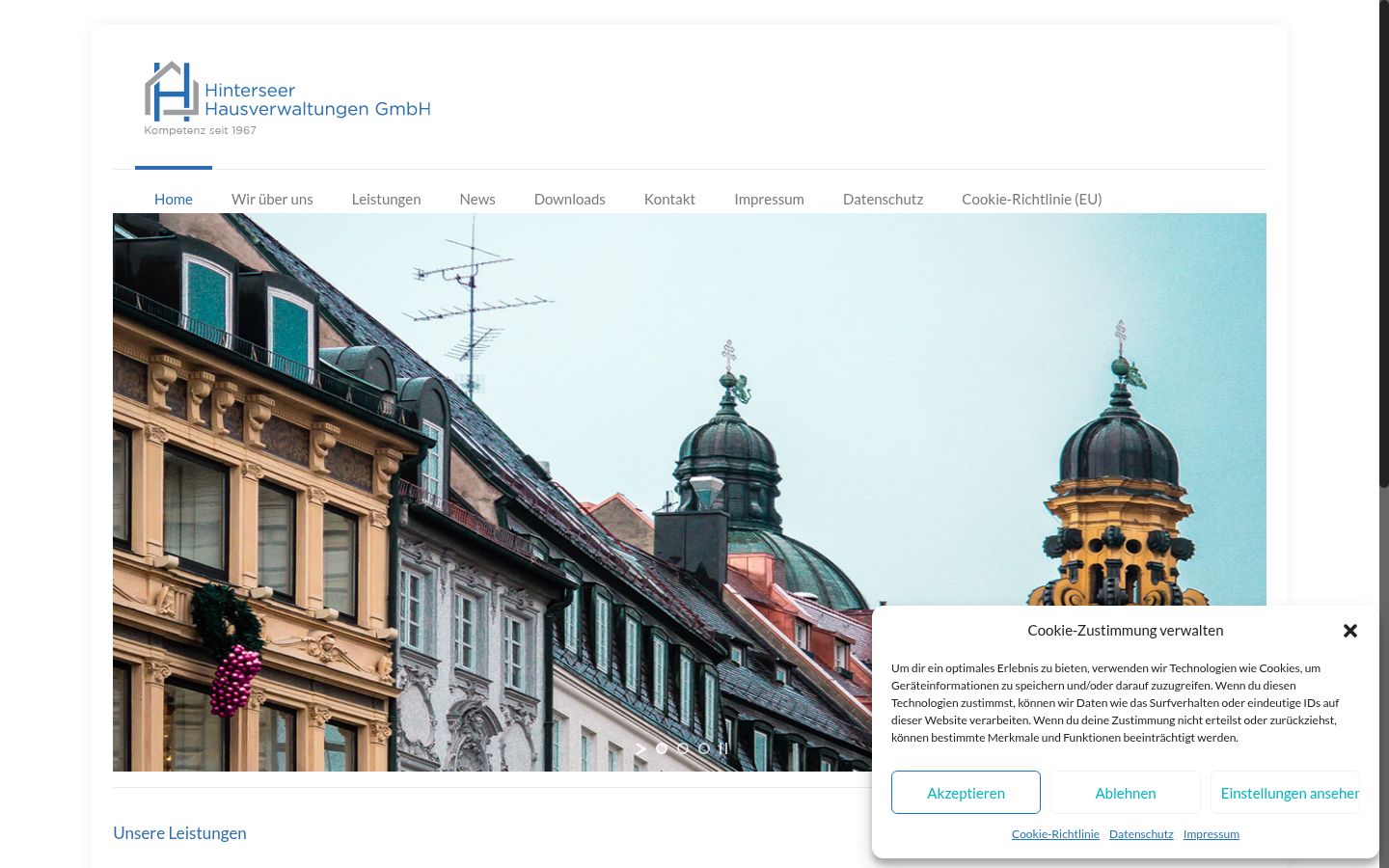 Screenshot del banner di consenso mostrato prima di qualsiasi interazione