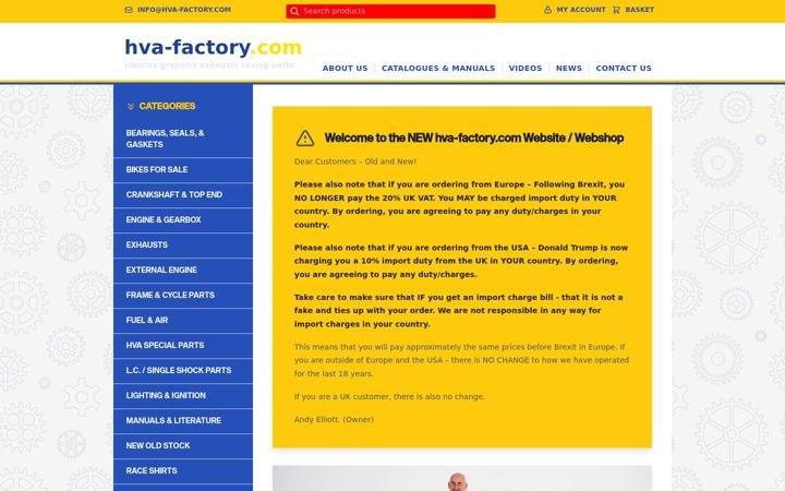 Screenshot of hva-factory.com