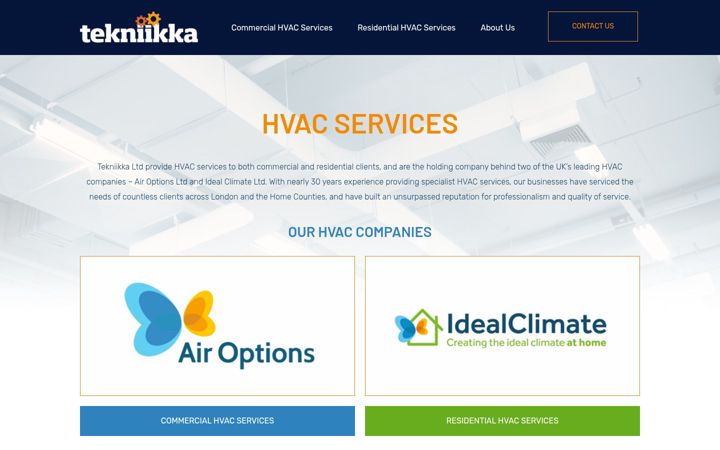 Screenshot von hvac.co.uk