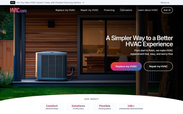 Screenshot of hvac.com