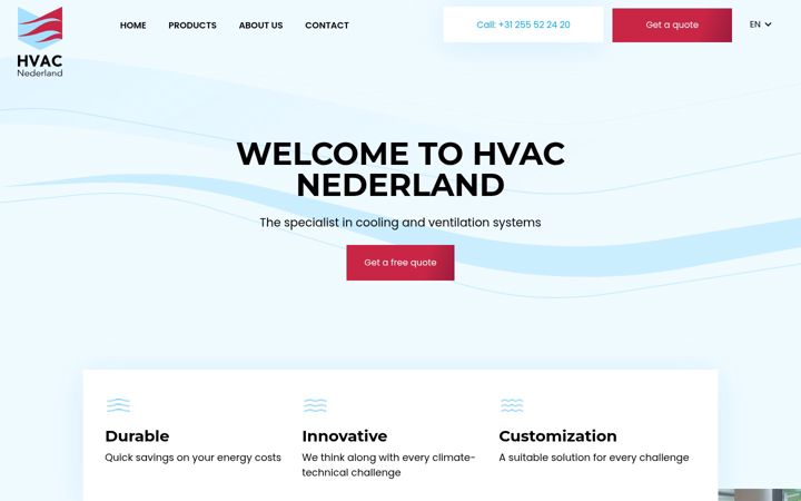 Screenshot of hvac.nl