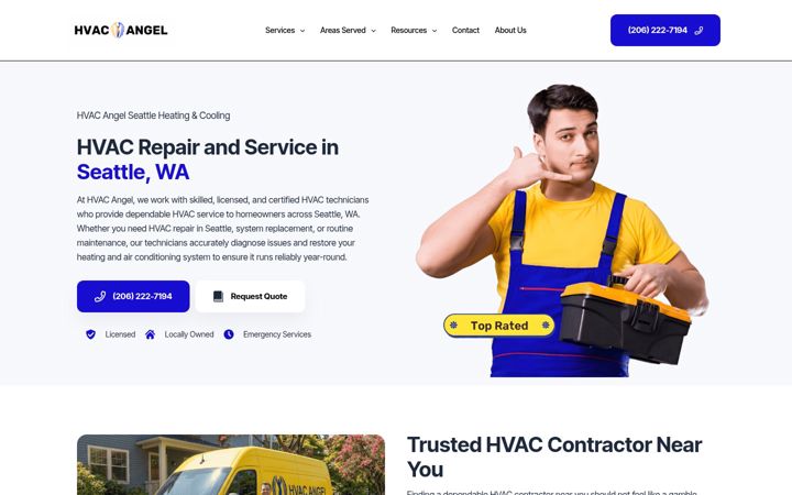 Screenshot of hvacangel.com