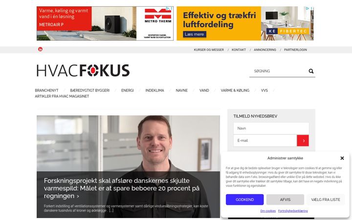 Screenshot of hvacfokus.dk