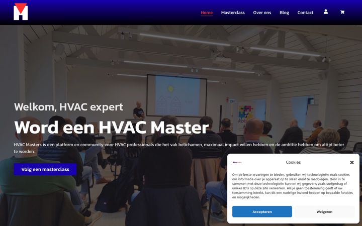 Screenshot of hvacmasters.be