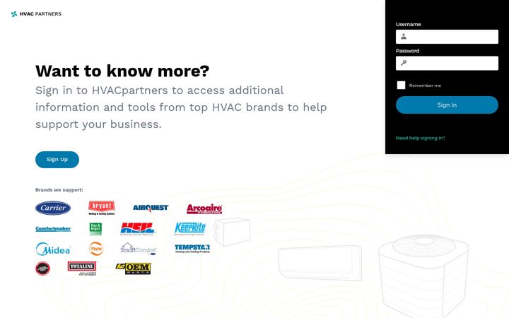Captura de ecrã de hvacpartners.com