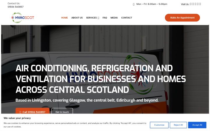 Screenshot of hvacscot.com