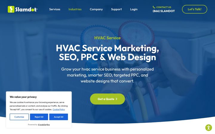 Screenshot of hvacservicemarketing.com