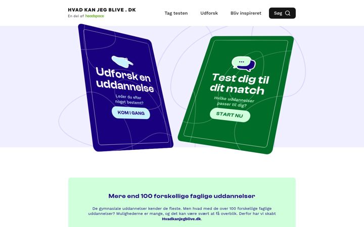 Screenshot of hvadkanjegblive.dk