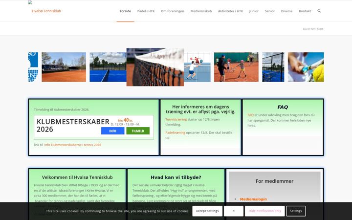 Screenshot of hvalsoetennis.dk