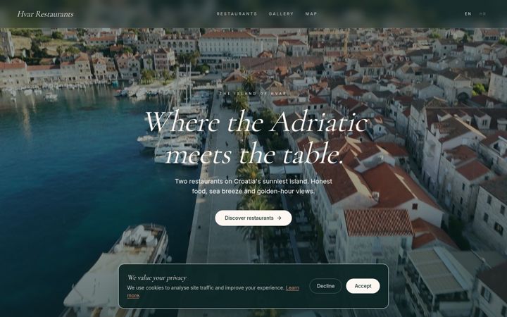 Screenshot of hvar-restaurants.com
