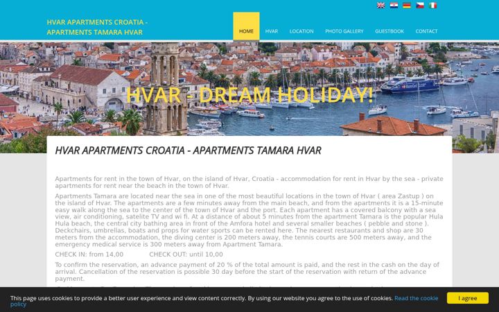 Screenshot of hvarapartments-croatia.com