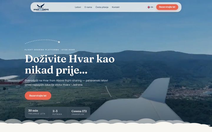 Screenshot of hvarfromabove.com