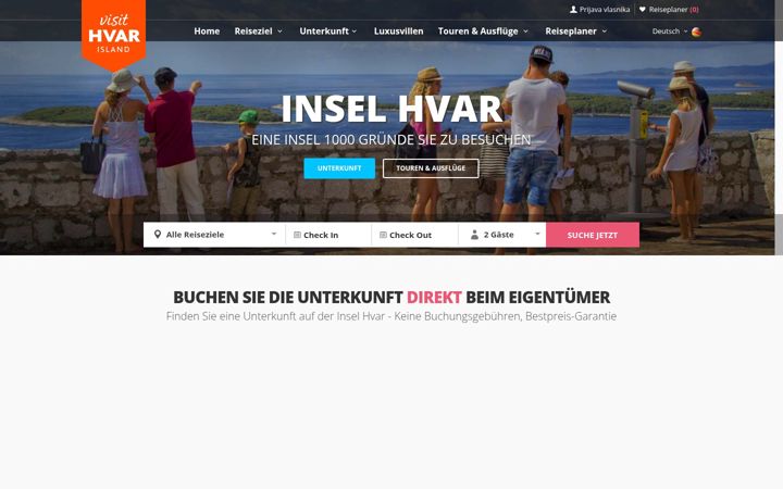 Screenshot ta' hvarkroatien.de