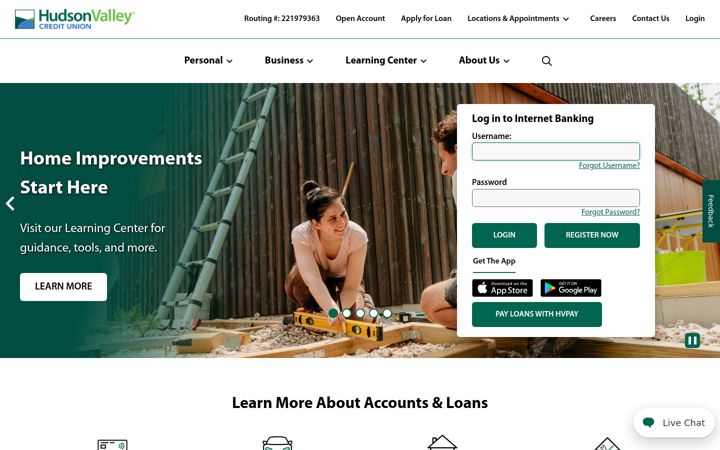 Screenshot of hvcu.org
