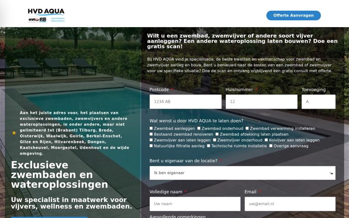 Screenshot of hvdaqua.nl