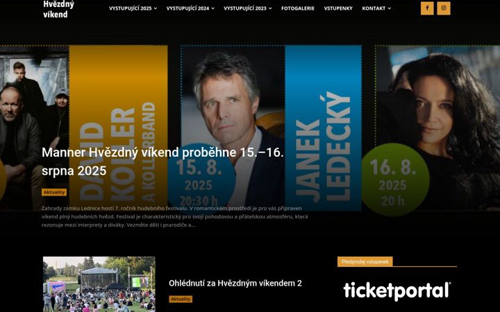 Screenshot of hvezdnyvikend.cz