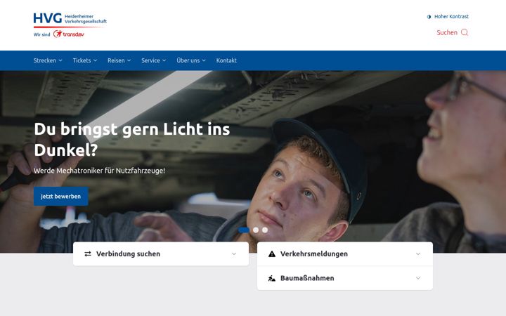 Screenshot ta' hvg-bus.de