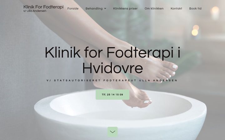 Screenshot of hvidovrefodterapeut.dk