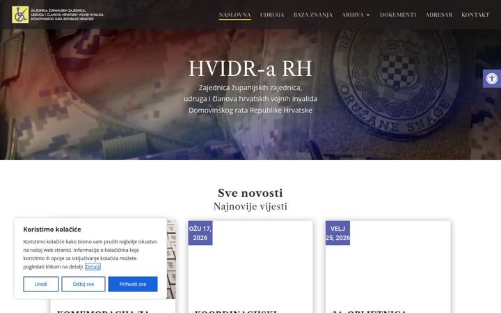 Екранна снимка на hvidra.hr