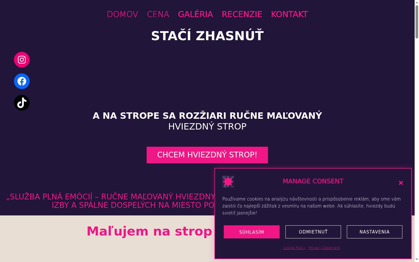 Screenshot del banner di consenso mostrato prima di qualsiasi interazione